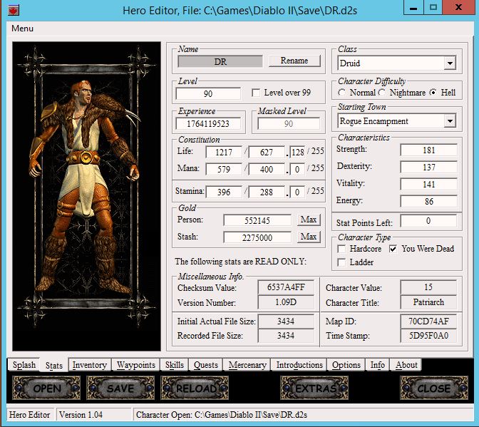 Diablo 2 Underworld. Редактор Персонажей Hero Editor V1.04 - Final.